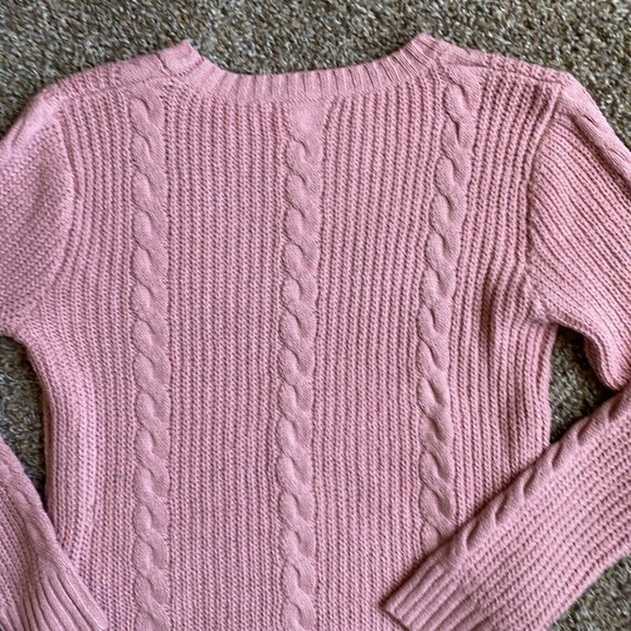 Style Me Petites Sweater Womens Medium Pink Pullover Long Sleeve Grommet Ladies - Picture 6 of 12